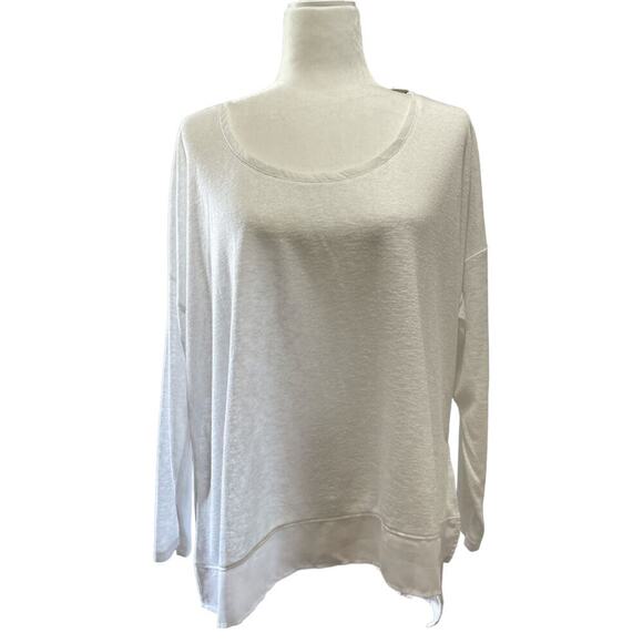 Lane Bryant Women's Long Sleeve Asymmetrical Hem Blouse White Size 14-16 NEW - Picture 7 of 8